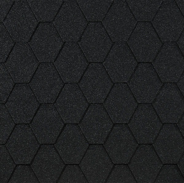Гибкая черепица EURASIA Docke, Коллекция ШЕСТИГРАННИК Чёрный купить в Армавире