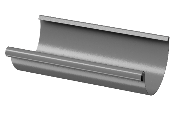 Желоб полукруглый D125 3 м Döcke STAL PREMIUM Графит, (RAL 7024) купить в Армавире
