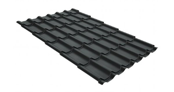 Металлочерепица классик GL 0,5 GreenCoat Pural Matt RR 23 темно-серый (RAL 7024 мокрый асфальт) купить в Армавире