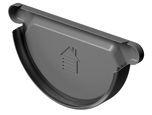 Заглушка желоба D125 Döcke STAL PREMIUM Графит, (RAL 7024) купить в Армавире