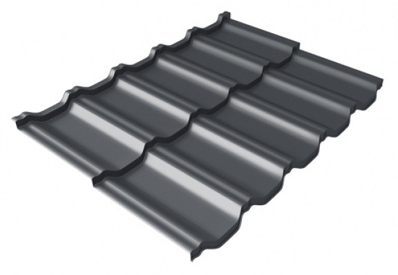 Металлочерепица модульная Квинта Uno Grand Line c 3D резом 0,5 Satin Мatt RAL 7024 мокрый асфальт купить в Армавире