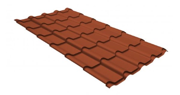 Металлочерепица камея GL 0,5 GreenCoat Pural RR 750 кирпично-красный (RAL 8004 терракота) купить в Армавире