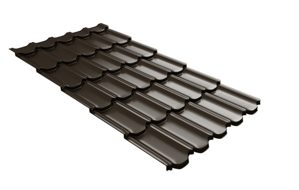 Металлочерепица квинта плюс с 3D резом 0,5 GreenСoat Pural RR 32 темно-коричневый (RAL 8019 серо-коричневый) купить в Армавире