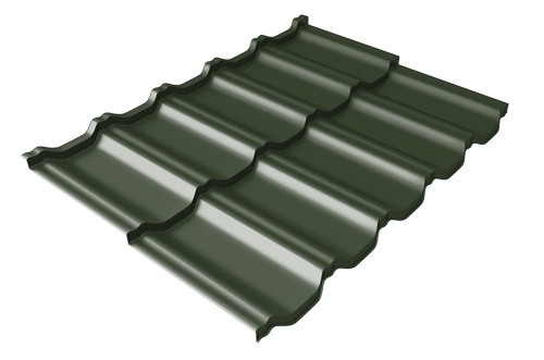 Металлочерепица модульная Квинта Uno Grand Line c 3D резом 0,5 Velur RAL 6020 хромовая зелень купить в Армавире