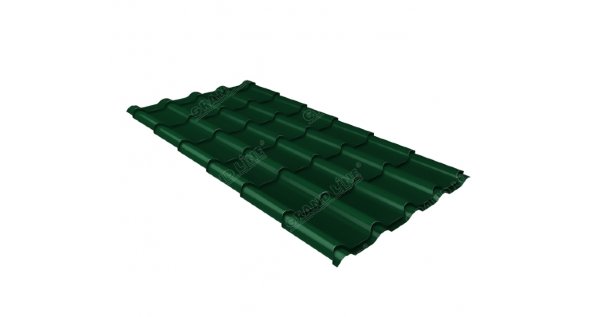 Металлочерепица камея 0,5 Satin RAL 6005 зеленый мох купить в Армавире