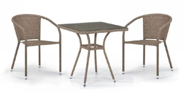 Комплект плетеной мебели AFINA из иск. ротанга T282BNT/Y137C-W56 Light Brown 2Pcs купить в Армавире