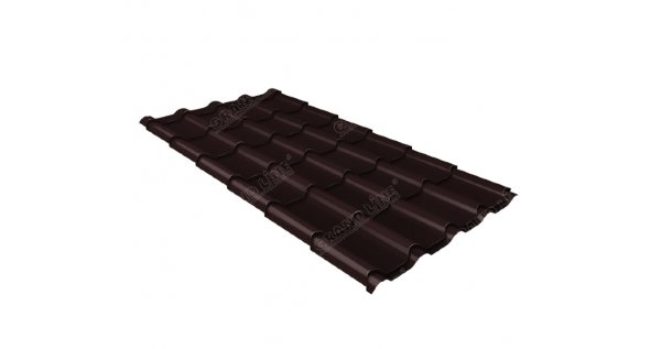 Металлочерепица камея 0,5 Satin RAL 8017 шоколад купить в Армавире