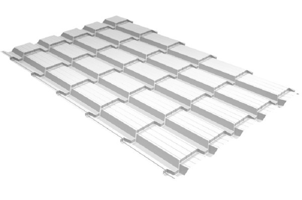 Металлочерепица GL квадро профи 0,5 Satin RAL 9003 сигнальный белый купить в Армавире