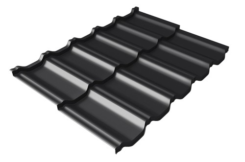 Металлочерепица модульная Квинта Uno Grand Line c 3D резом 0,5 Satin Мatt RAL 9005 черный купить в Армавире