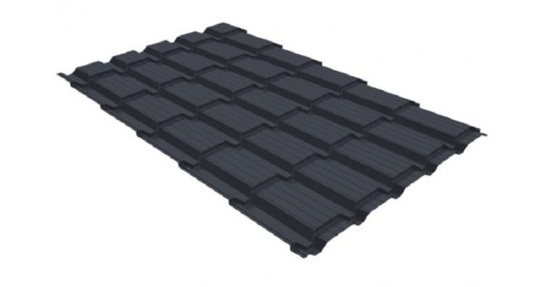Металлочерепица GL квадро профи 0,5 GreenCoat Pural RR 23 темно-серый (RAL 7024) мокрый асфальт купить в Армавире
