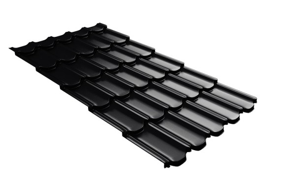 Металлочерепица квинта плюс с 3D резом 0,5 Satin RAL 9005 черный купить в Армавире
