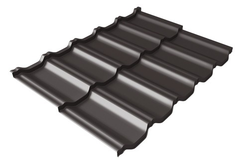 Металлочерепица модульная Квинта Uno Grand Line c 3D резом 0,5 Satin RR 32 темно-коричневый купить в Армавире