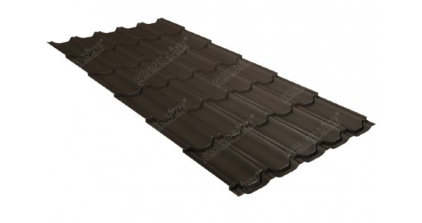 Металлочерепица квинта плюс 0,5 GreenCoat Pural Matt RR 32 темно-коричневый (RAL 8019 серо-коричневый) купить в Армавире